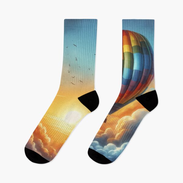 Item preview, Radiant Hot Air Balloon Over Sunset Clouds designed and sold by Vitalka-uk.