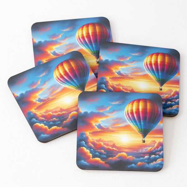 Item preview, Hot Air Balloon Soaring Through Vibrant Sunset Clouds designed and sold by Vitalka-uk.