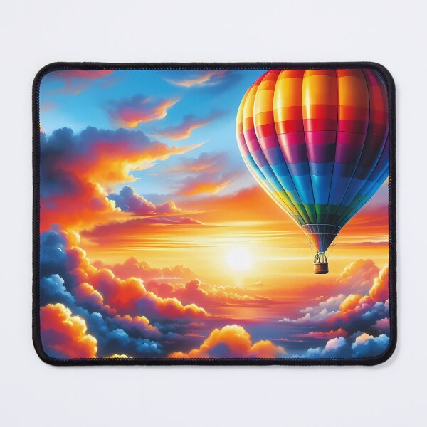 Item preview, Hot Air Balloon Soaring Through Vibrant Sunset Clouds designed and sold by Vitalka-uk.