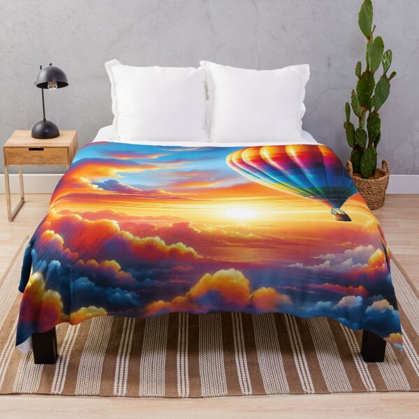 Item preview, Hot Air Balloon Soaring Through Vibrant Sunset Clouds designed and sold by Vitalka-uk.
