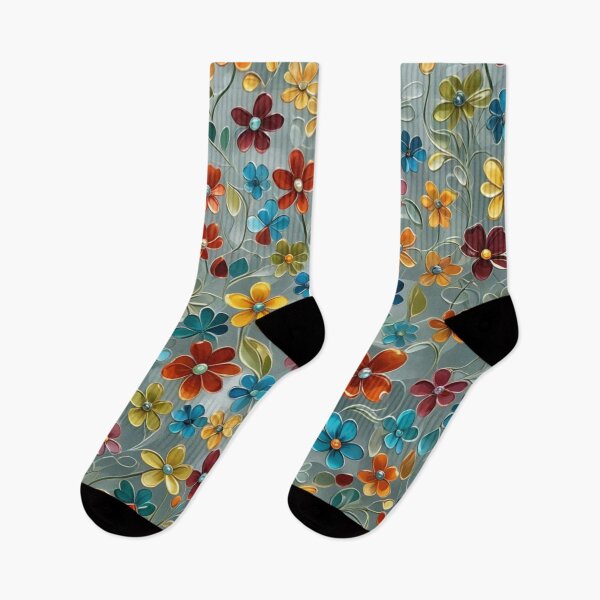 Item preview, Abstract Colorful Glass Flowers Pattern designed and sold by calibrit.