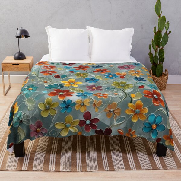 Item preview, Abstract Colorful Glass Flowers Pattern designed and sold by calibrit.