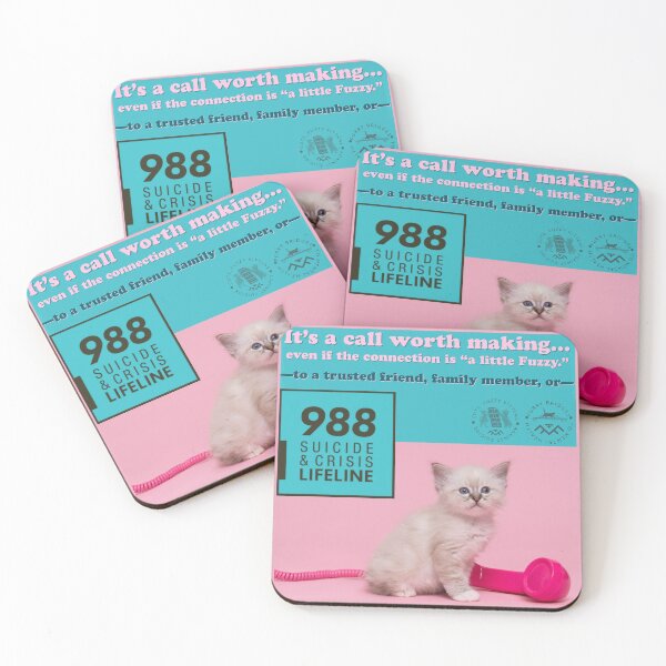 Item preview, Cute Fuzzy Kitten Suicide Crisis Prevention designed and sold by 1Felinophile.