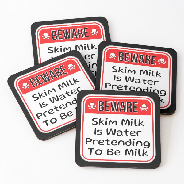 Item preview, BEWARE:  Skim Milk Is Water Pretending To Be Milk - funny warning food signs designed and sold by DesignsFromTW-S.