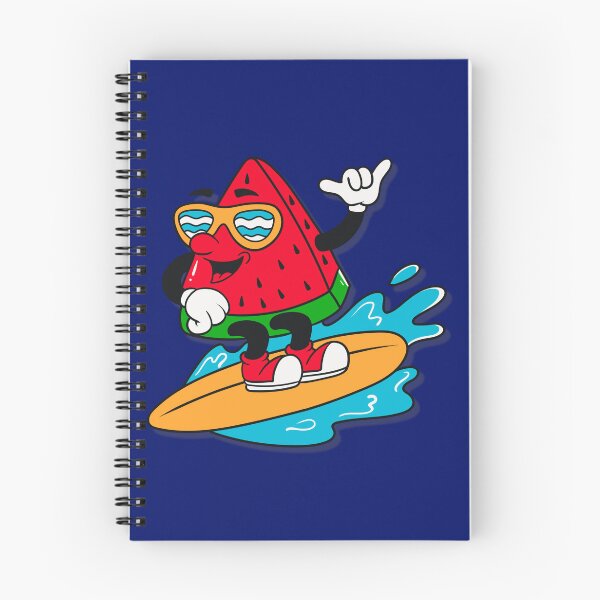 Item preview, Cute retro surfing watermelon cartoon character designed and sold by Lovemountain.