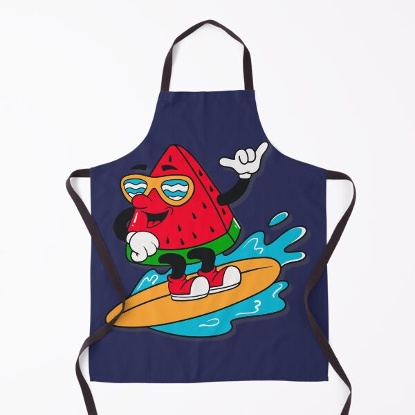 Item preview, Cute retro surfing watermelon cartoon character designed and sold by Lovemountain.