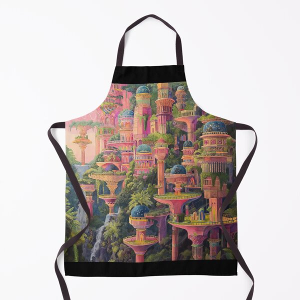 Item preview, Hanging Gardens of Babylon Reimagined in Vaporwave Tones designed and sold by deepglitchart.