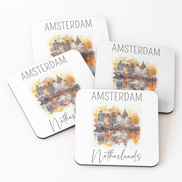 Item preview, A Watercolor Design of Amsterdam - Netherlands designed and sold by Sketch-Shack.