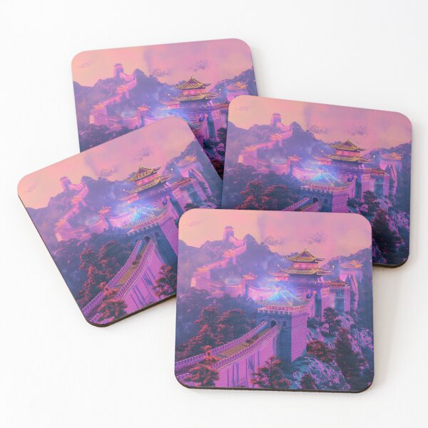 Item preview, High-tech Great Wall with Ancient Chinese Vaporwave Aura designed and sold by deepglitchart.