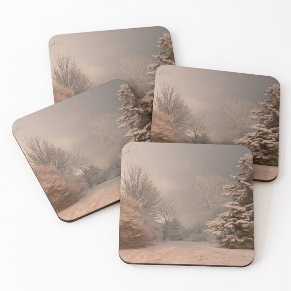 Item preview, Wintry Path Through a Forest at Night Painting designed and sold by jrtwynam.