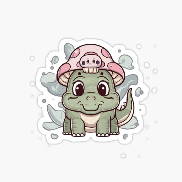 Artikel-Vorschau von Kawaii einfacher Pilzhut Dinosaurier Brontosaurus, designt und verkauft von Verycutethings.