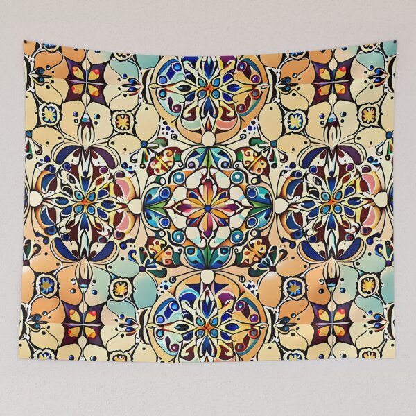 Item preview, Grand Fair Carousel Floral Stained Glass Cymatics  designed and sold by Zeporas Castle.