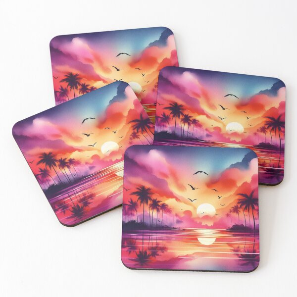 Item preview, Tropical Sunset Bliss A Vibrant Paradise Awaits designed and sold by ArtComixHaven.