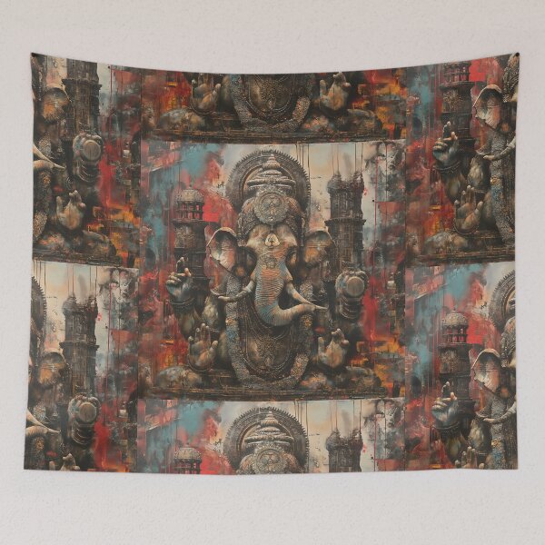 Item preview, Ganesha in a gritty dieselpunk city designed and sold by deepglitchart.