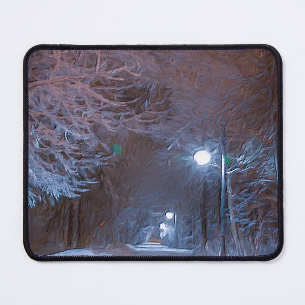 Item preview, Night Time Wintry Path through the Woods Painting designed and sold by jrtwynam.
