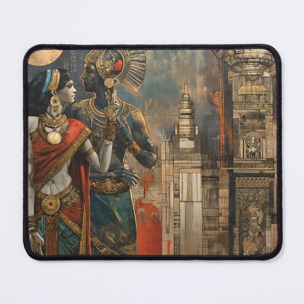 Item preview, Industrial-age India with mythological figures designed and sold by deepglitchart.