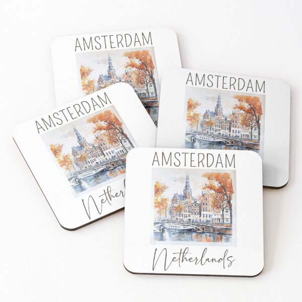 Item preview, A Watercolor Design of Amsterdam - Netherlands designed and sold by Sketch-Shack.