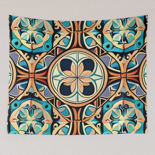 Item preview, Royal Folk Floral Textile Enchanted Grand Carousel Pattern designed and sold by Zeporas Castle.