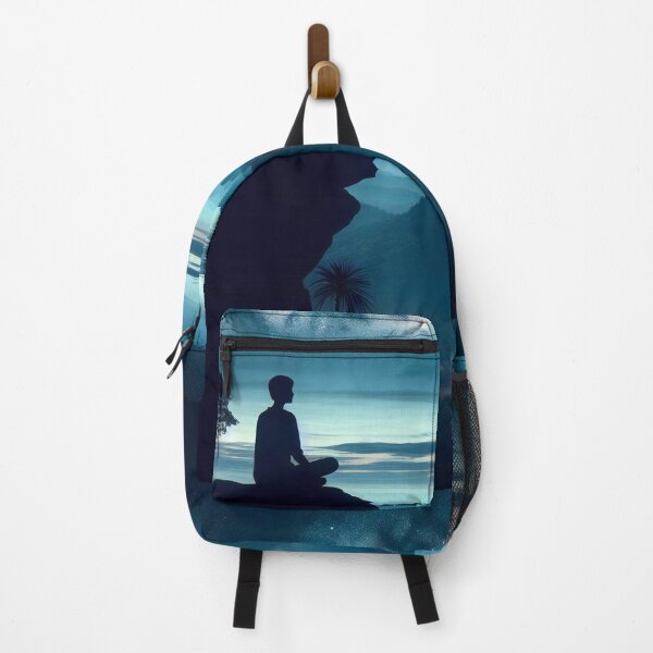 Item preview, Meditative Mountain A Solitary Gaze Under Starry Skies designed and sold by ArtComixHaven.