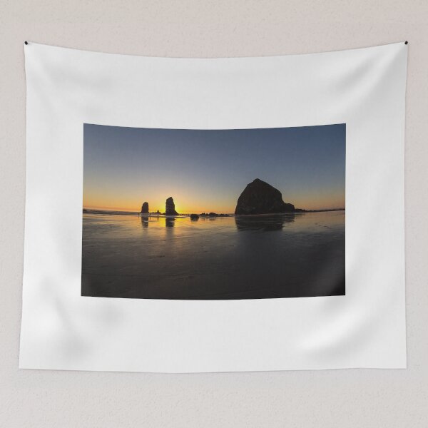 Item preview, Haystcak Rock and the Needles at Cannon Beach Oregon Coast low tide sunset designed and sold by davidgnsx1.