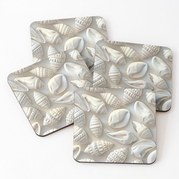 Item preview, "White Cowrie Shells Pattern" designed and sold by Art-Vortex-fr.