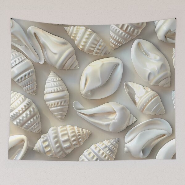 Item preview, "White Cowrie Shells Pattern" designed and sold by Art-Vortex-fr.