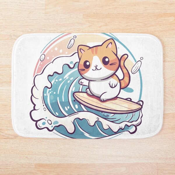 Item preview, Gato Calico surfeando designed and sold by itgonbebiblical.