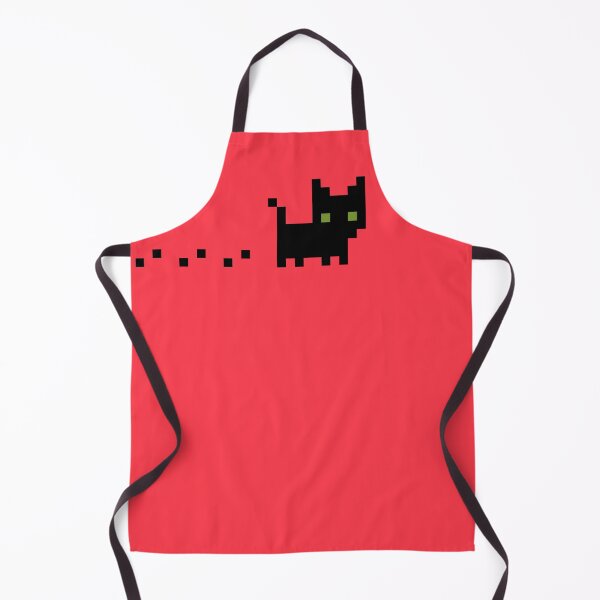 Item preview, Black Cat Crossing Path Paw Prints Pixel Art designed and sold by HeatherUnderground.