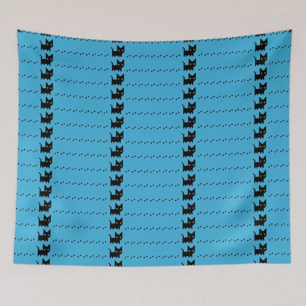 Item preview, Black Cat Crossing Path Paw Prints Pixel Art designed and sold by HeatherUnderground.