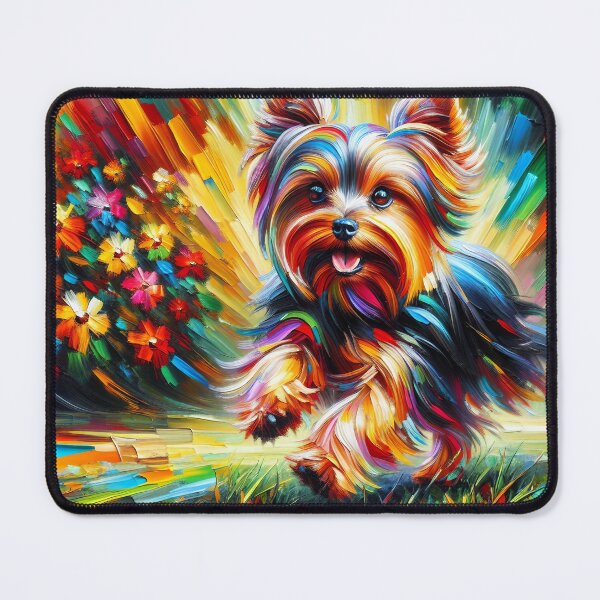 Item preview, Yorkshire Terrier Dog Colorful Acrylic Art Print designed and sold by Puppy Puzzles Plus.