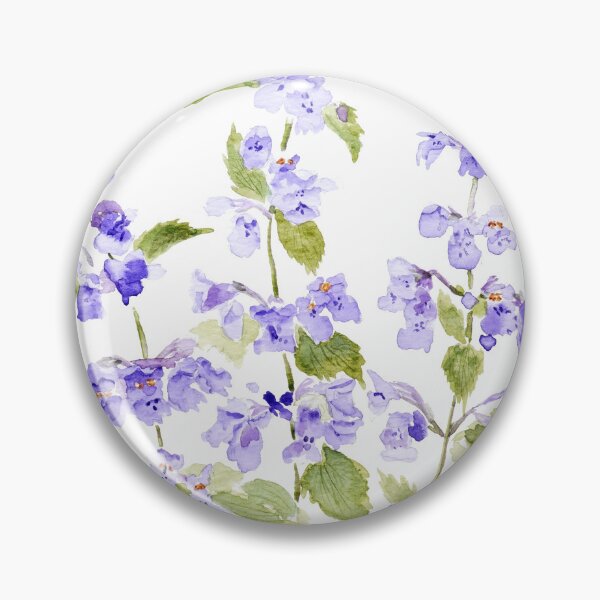 Item preview, lila-azul violeta violeta Nepeta racemosa 'Walker's Low' acuarela de hierba gatera designed and sold by SelenePaintings .