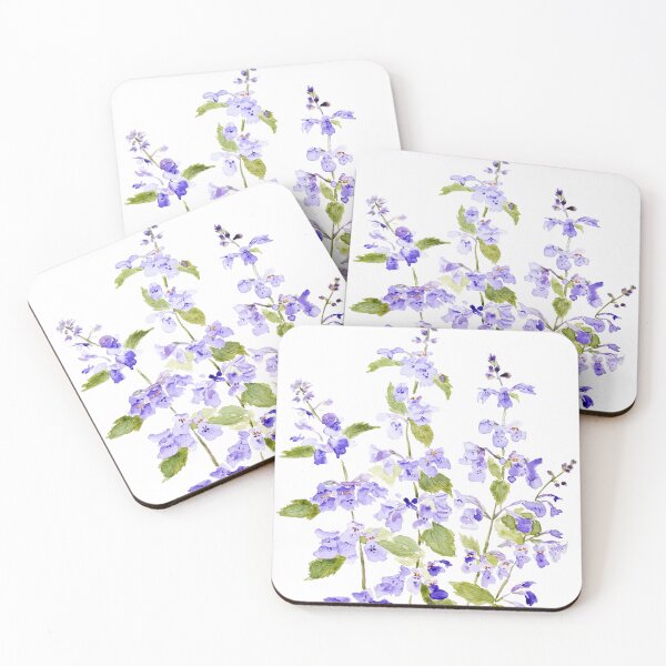 Item preview, lilac-blue purple violet Nepeta racemosa 'Walker's Low' catnip watercolor  designed and sold by ColorandColor.