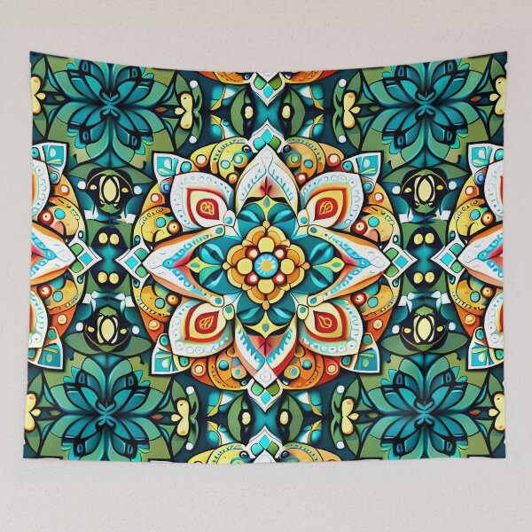 Item preview, Royal Folk Floral Star Enchanted Carousel Castle Pattern designed and sold by Zeporas Castle.