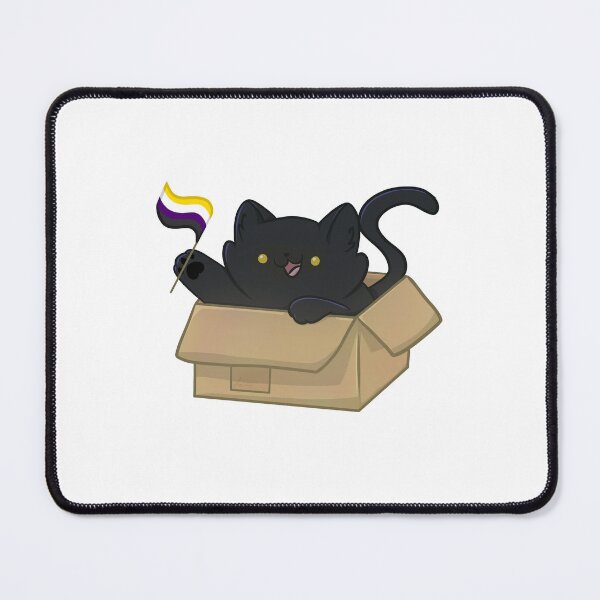 Item preview, pride black cat - nonbinary flag designed and sold by linnylooo.