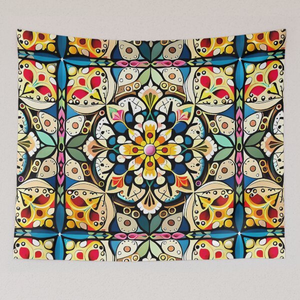 Item preview, Royal Folk Floral Kaleidoscope Enchanted Carousel Castle Pattern designed and sold by Zeporas Castle.