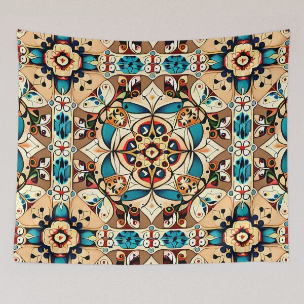 Item preview, Royal Folk Floral Timeless Enchanted Carousel Castle Pattern designed and sold by Zeporas Castle.