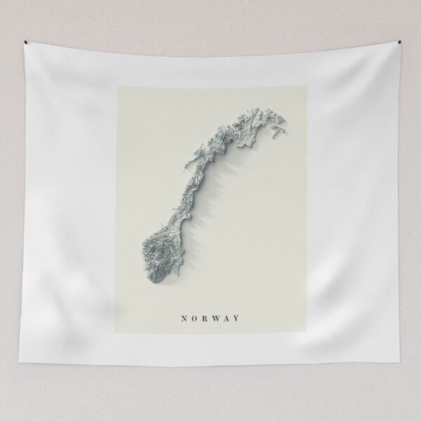 Item preview, Norway Shaded Relief 3D Map digitally-rendered designed and sold by ThinkAboutMaps.