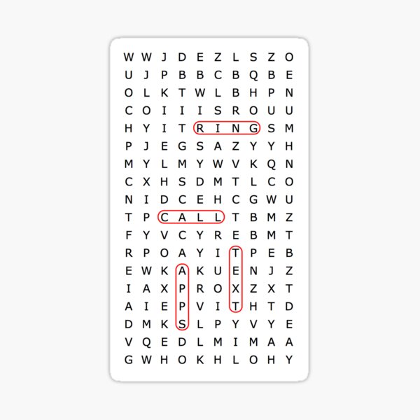 Filled-In Word Search Phone Case  Sticker