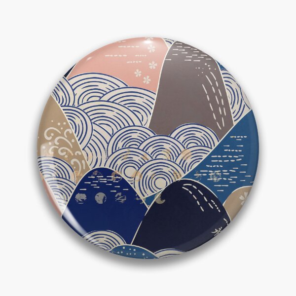 Item preview, Vintage Japanese Exquisite Mountain Blue Abstract Design Pattern  designed and sold by DEC02.