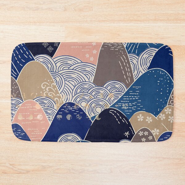 Item preview, Vintage Japanese Exquisite Mountain Blue Abstract Design Pattern  designed and sold by DEC02.