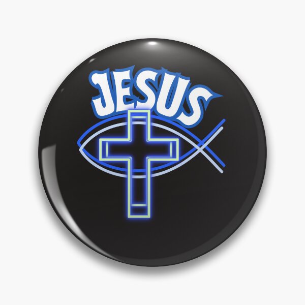 Item preview,  Jesus Ichthus & Cross (blue) designed and sold by Tripp Art Studio.