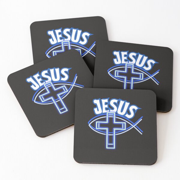 Item preview,  Jesus Ichthus & Cross (blue) designed and sold by Tripp Art Studio.