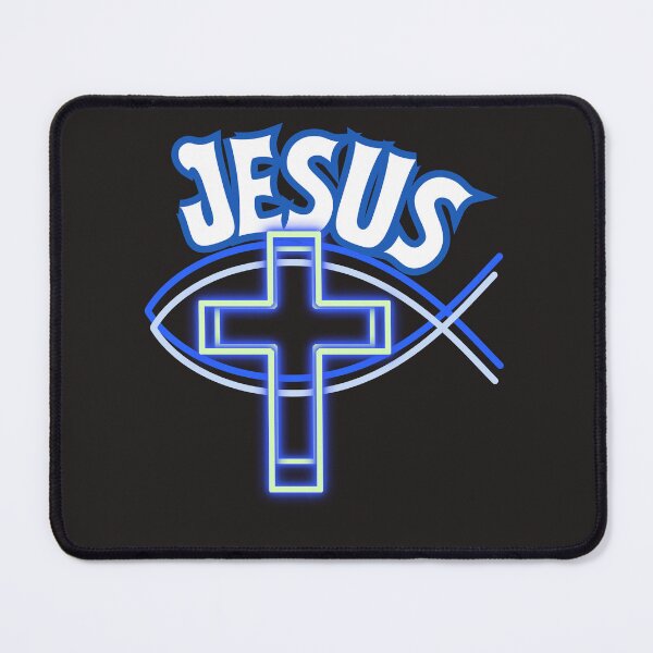 Item preview,  Jesus Ichthus & Cross (blue) designed and sold by Tripp Art Studio.