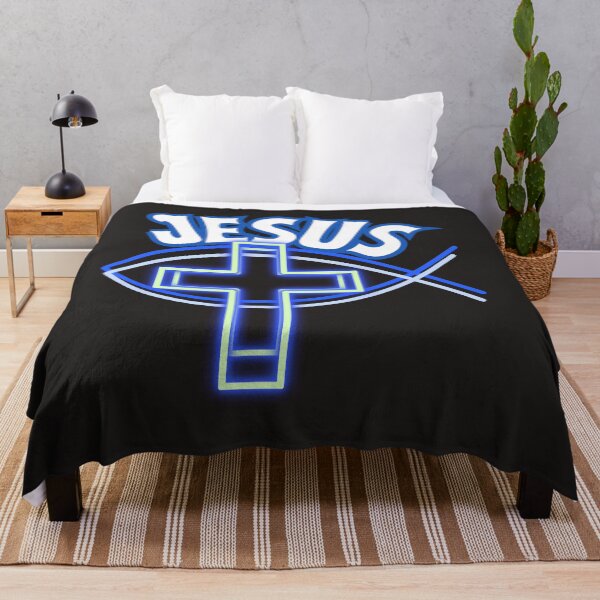 Item preview,  Jesus Ichthus & Cross (blue) designed and sold by Tripp Art Studio.