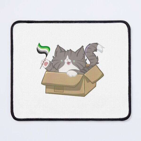 Item preview, pride grey tabby cat - aromantic flag designed and sold by linnylooo.