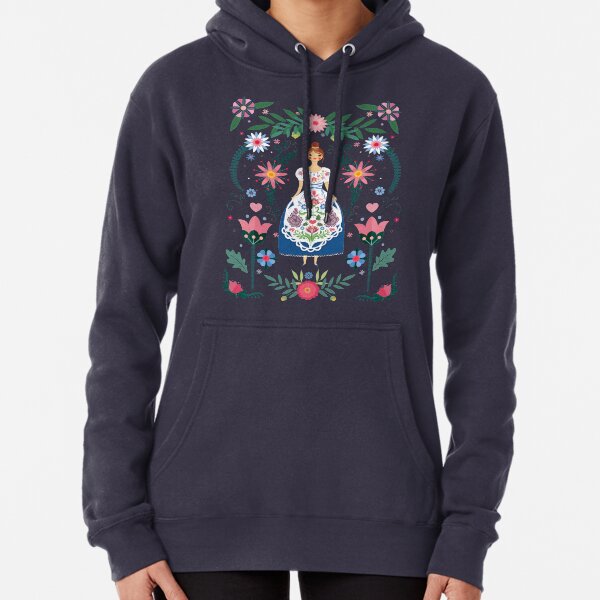 Fairy Tale Folk Art Garden Pullover Hoodie