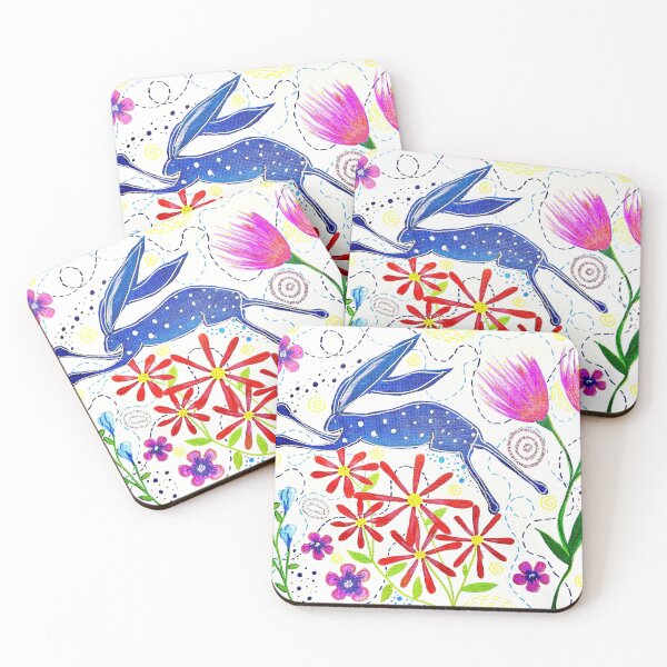 Item preview, Blue Rabbit with Flowers  designed and sold by KakiDimock.