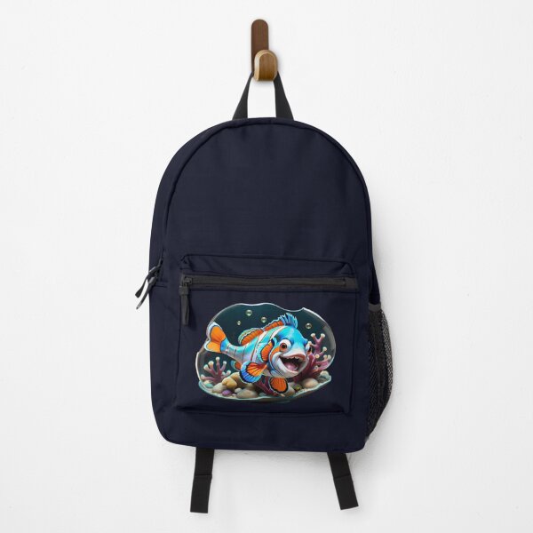 Item preview, Funny Orange Blue Cartoon Clownfish designed and sold by TheArtOfPat.