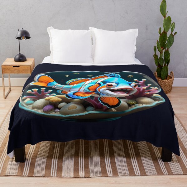 Item preview, Funny Orange Blue Cartoon Clownfish designed and sold by TheArtOfPat.