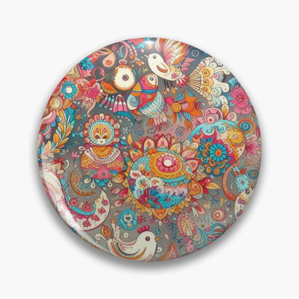 Item preview, Colorful Indian Bird | Kaleidoscopic Feather and Floral Pattern designed and sold by litchick1977.